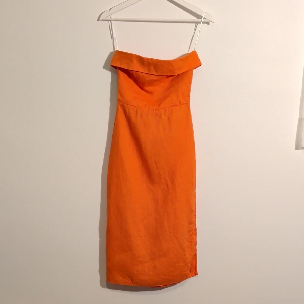 REFORMATION marcella linen strapless dress - size 2 - Picture 3 of 11